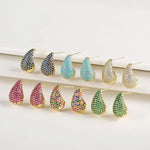 Load image into Gallery viewer, Dainty Glimmering Diamond Teardrop Earrings
