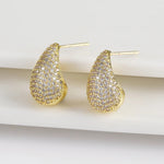 Load image into Gallery viewer, Dainty Glimmering Diamond Teardrop Earrings
