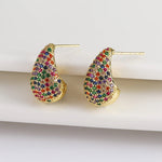Load image into Gallery viewer, Dainty Glimmering Diamond Teardrop Earrings
