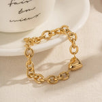 Load image into Gallery viewer, Dainty Gold Chain Link Heart Bracelet
