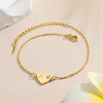 Load image into Gallery viewer, Dainty Heart Birthstone Letter Initial Bracelet

