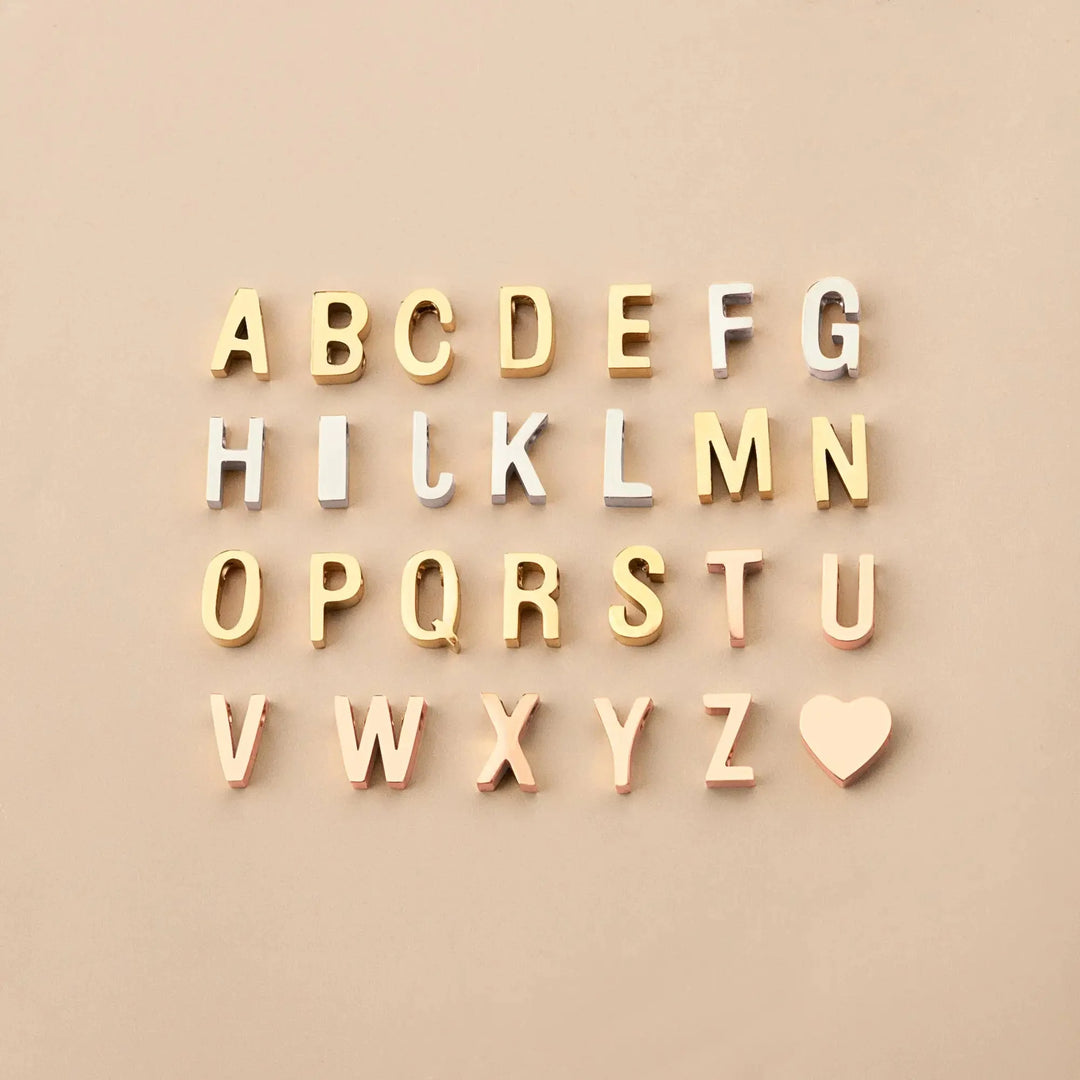 Dainty Heart & Birthstone Letter Initial Necklace