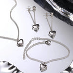 Load image into Gallery viewer, Dainty Heart Chain Necklace, Bracelet, and Earring Set
