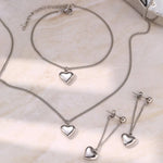 Load image into Gallery viewer, Dainty Heart Chain Necklace, Bracelet, and Earring Set
