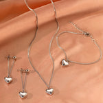 Load image into Gallery viewer, Dainty Heart Chain Necklace, Bracelet, and Earring Set
