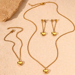Load image into Gallery viewer, Dainty Heart Chain Necklace, Bracelet, and Earring Set

