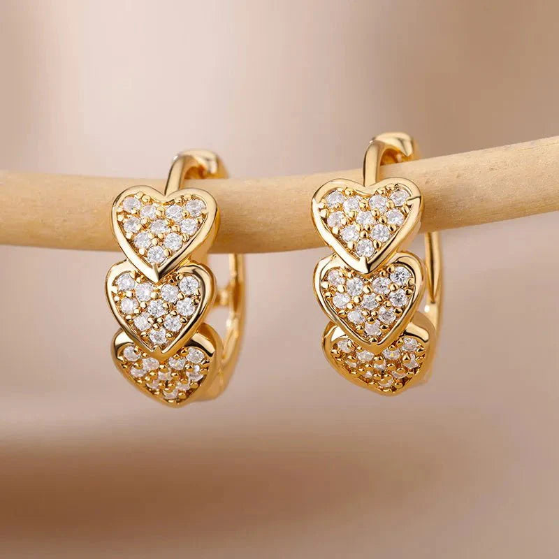 Dainty hoop heart earrings 854964
