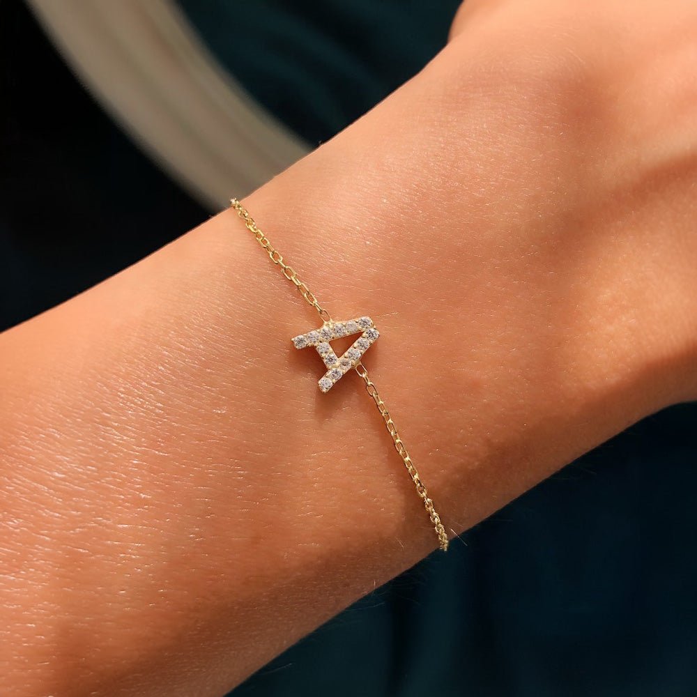 Dainty initial chain bracelet 727086