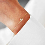 Load image into Gallery viewer, Dainty Initial Chain Bracelet
