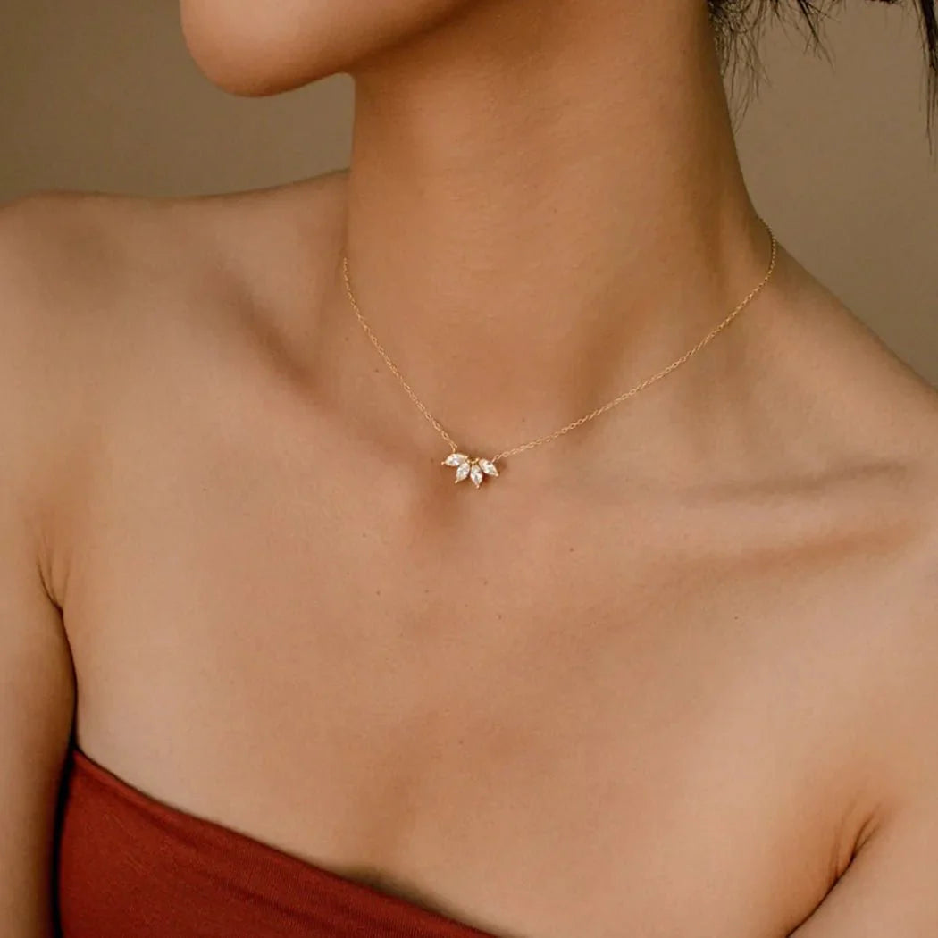 Dainty Lotus Floral Necklace