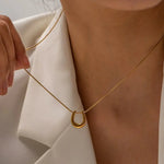 Load image into Gallery viewer, Dainty Lucky Horseshoe Necklace
