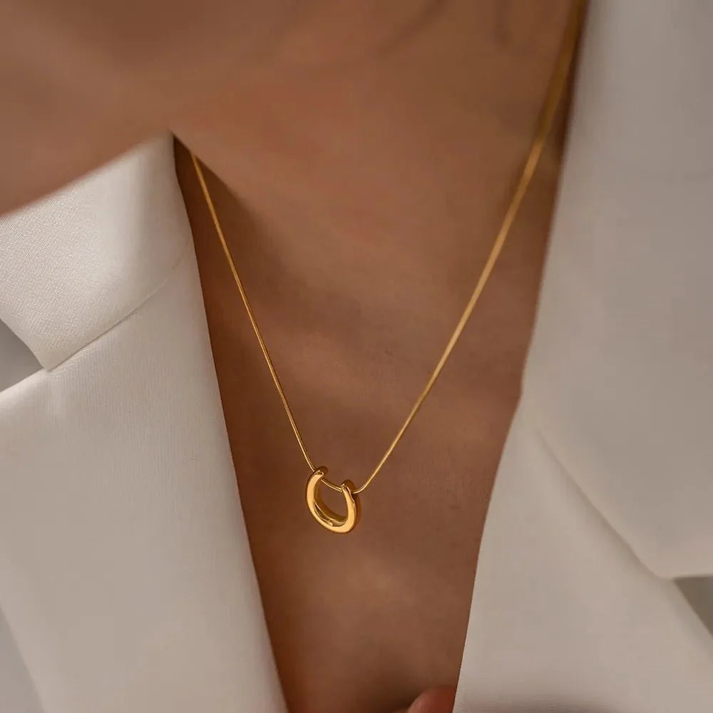 Dainty lucky horseshoe necklace 776825