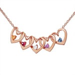 Load image into Gallery viewer, Dainty Name &amp; Birthstone Heart Charm Bangle Bracelet &amp; Necklace
