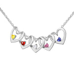 Load image into Gallery viewer, Dainty Name &amp; Birthstone Heart Charm Bangle Bracelet &amp; Necklace
