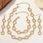 Load image into Gallery viewer, Dainty Open Clover Choker Necklace, Bracelet, Earring Set
