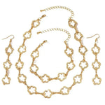 Load image into Gallery viewer, Dainty Open Clover Choker Necklace, Bracelet, Earring Set
