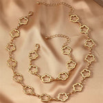 Load image into Gallery viewer, Dainty Open Clover Choker Necklace, Bracelet, Earring Set
