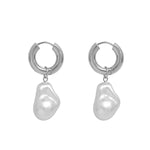 Load image into Gallery viewer, Dainty Pearl Huggie Earrings
