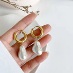 Load image into Gallery viewer, Dainty Pearl Huggie Earrings
