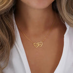 Load image into Gallery viewer, Dainty Personalized Dual Heart Name Necklace
