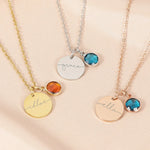Load image into Gallery viewer, Dainty Personalized Name &amp; Birthstone Necklace
