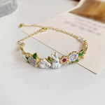 Load image into Gallery viewer, Dainty Rabbits Floral Bracelet
