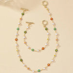 Load image into Gallery viewer, Dainty Spring Floral Pearls Bracelet and Necklace Set
