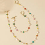 Load image into Gallery viewer, Dainty Spring Floral Pearls Bracelet and Necklace Set
