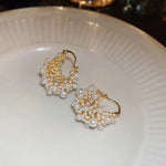 Load image into Gallery viewer, Dainty Statement Pearl Hoop Earrings
