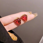 Load image into Gallery viewer, Dainty Strawberry Grace Stud Earrings
