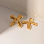 Load image into Gallery viewer, Dainty Striped Bow Elegant Ring and Earrings
