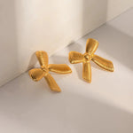 Load image into Gallery viewer, Dainty Striped Bow Elegant Ring and Earrings
