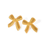 Load image into Gallery viewer, Dainty Striped Bow Elegant Ring and Earrings
