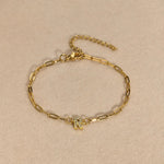 Load image into Gallery viewer, Dainty Thin Paperclip Letter Initial Bracelet

