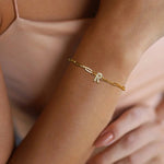 Load image into Gallery viewer, Dainty Thin Paperclip Letter Initial Bracelet
