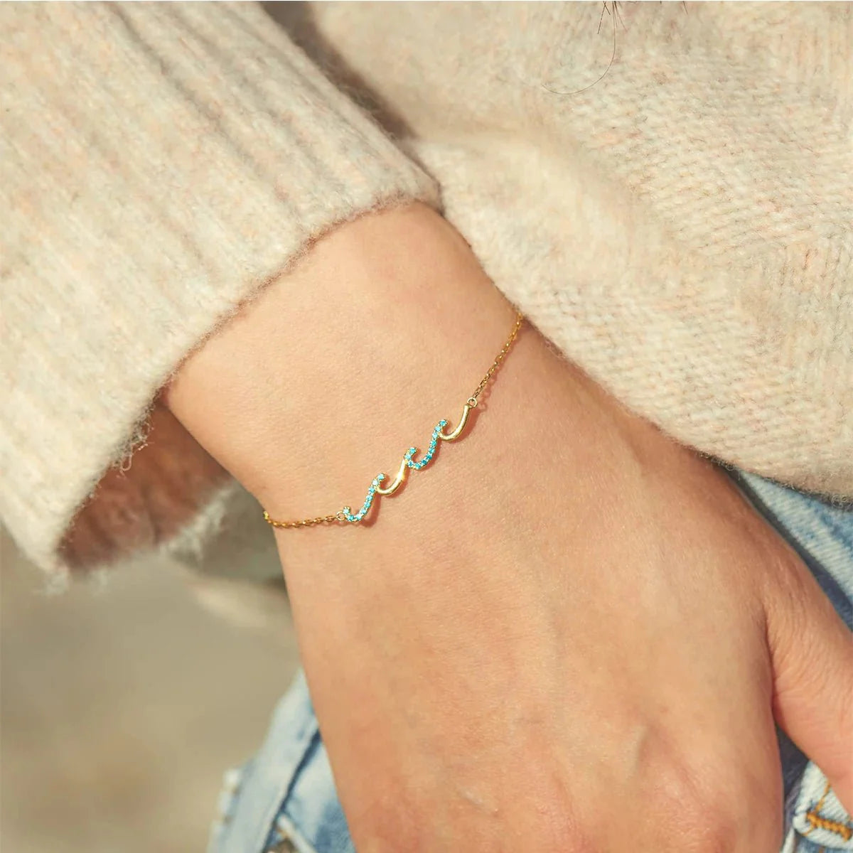 Dainty wave bracelet 230934