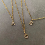 Load image into Gallery viewer, Dainty Zircon Letter Initial, Number, Symbol Chain Necklace
