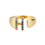 Load image into Gallery viewer, Dazzling Rainbow Custom Letter Initial Rings
