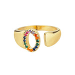 Load image into Gallery viewer, Dazzling Rainbow Custom Letter Initial Rings
