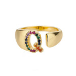 Load image into Gallery viewer, Dazzling Rainbow Custom Letter Initial Rings
