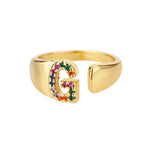 Load image into Gallery viewer, Dazzling Rainbow Custom Letter Initial Rings
