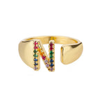 Load image into Gallery viewer, Dazzling Rainbow Custom Letter Initial Rings
