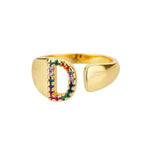 Load image into Gallery viewer, Dazzling Rainbow Custom Letter Initial Rings
