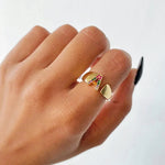Load image into Gallery viewer, Dazzling Rainbow Custom Letter Initial Rings
