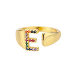 Load image into Gallery viewer, Dazzling Rainbow Custom Letter Initial Rings

