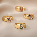 Load image into Gallery viewer, Dazzling Rainbow Custom Letter Initial Rings
