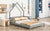 Gray Full House-Shaped Headboard Bed with Handrails and Slats