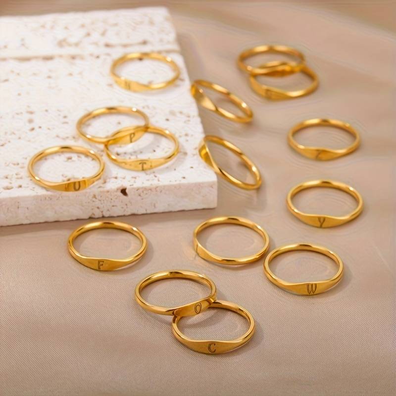 Minimalist Name Ring | Engraved Initial Ring