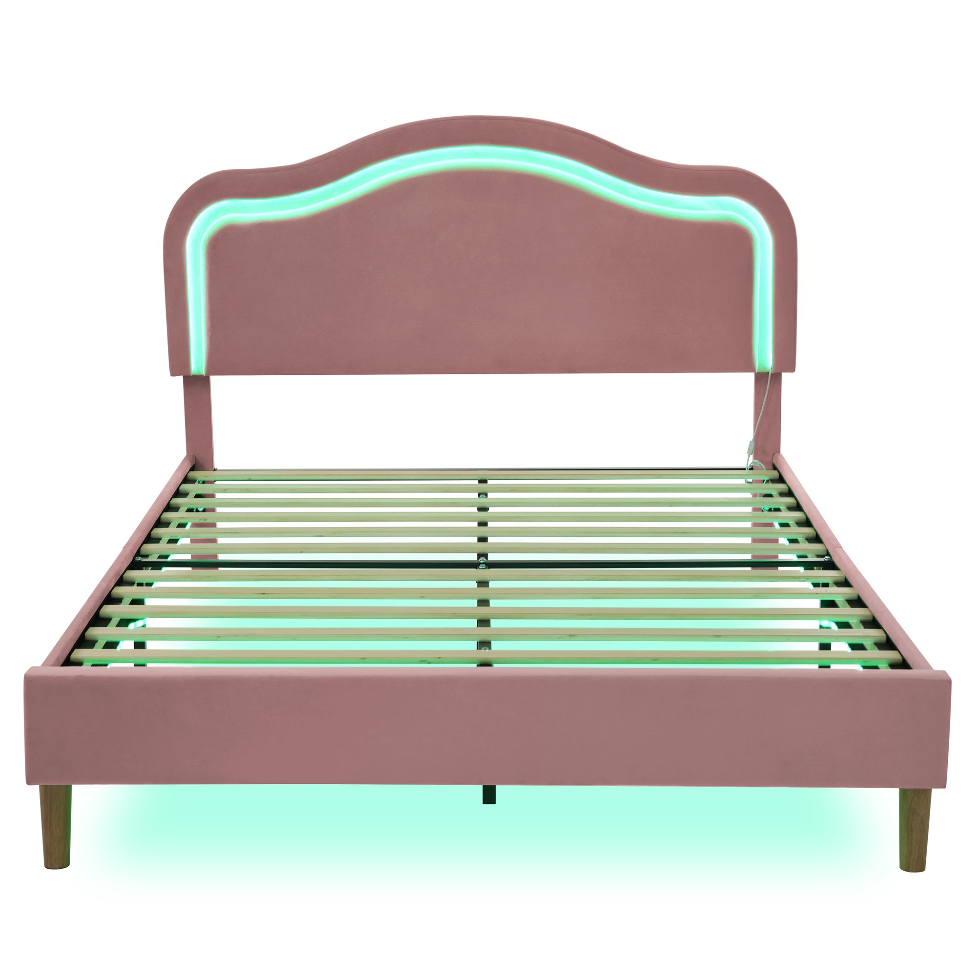 Full Platform Bed Frame with RGB LED Lights