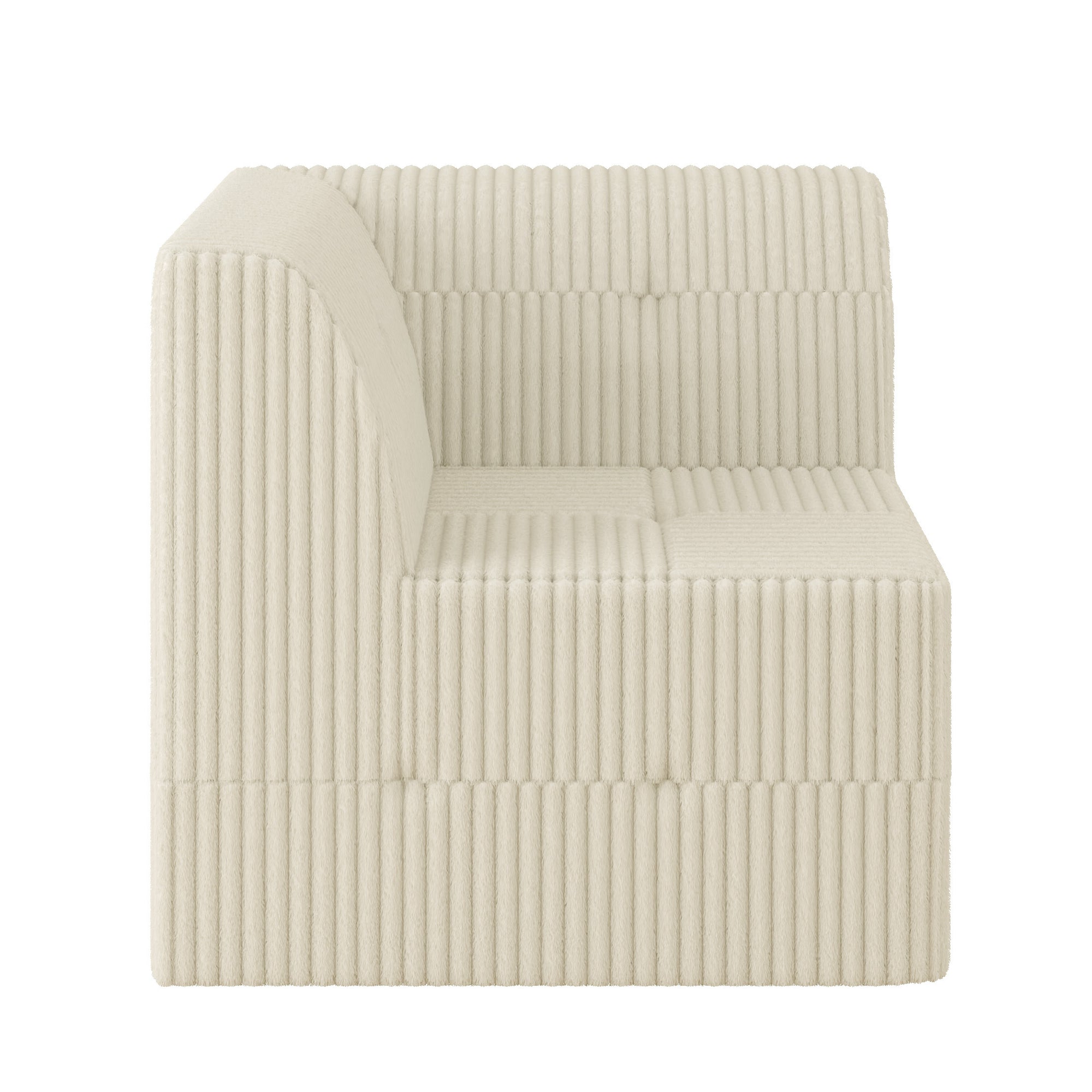 Space-Efficient 6-Seater Modular Foam Sofa In Beige Minimalist Design